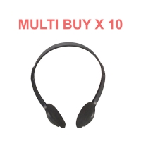 10 x Computer Headphones in Black with 2 metre lead