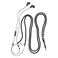 Black Necklace Earphones with Microphone