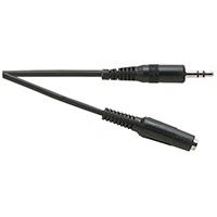 Black 3.5 Mm Stereo Jack Plug To 3.5 Mm Stereo Jack Socket, 1.5m