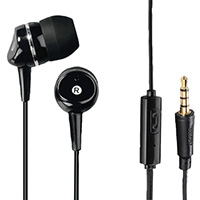 In-Ear Headphones, Black with Inline Microphone