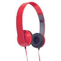 Slim Profile Folding Headphones, Red